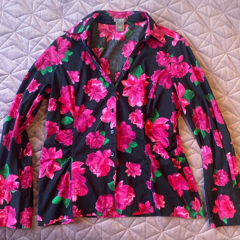 Ann Taylor button-up long sleeve shirt, size 14
